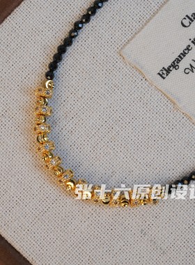 张十六黑金百搭毛衣链