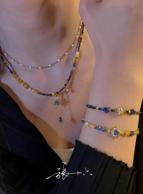 张十六星空新中式手工珠串锁骨链