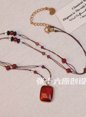 张十六朱红百搭毛衣链