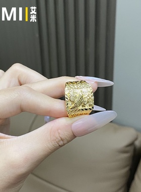 大展宏图金色老鹰戒指