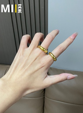 古法磨砂面素圈泥鳅背闭口戒指