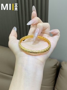 招财进宝满钻钱币开口手镯