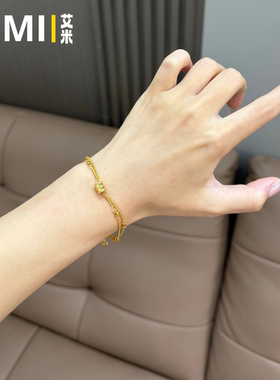 金色小蛮腰双线转运百搭手链