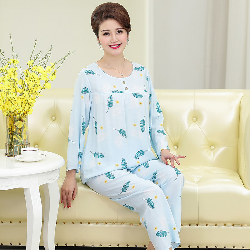 春秋夏薄长袖长裤两件套装睡衣 春里春外睡衣/家居服套装