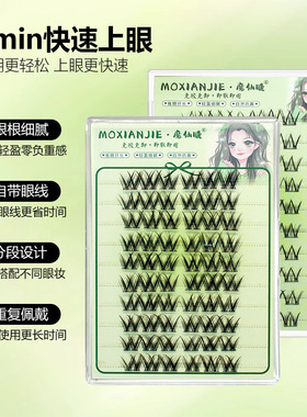 魔仙睫免胶假睫毛女10排装自然欧美款浓密大花卷漫画仿真小花卷