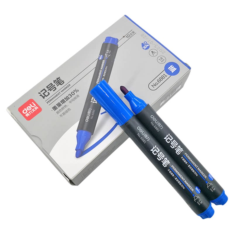 Deli marker pen, logistics packaging pen, marking pen, bold mark pen, wood writing CD disc pen box pen No6881 warehouse sign-in office supplies, oily and not easy to fade