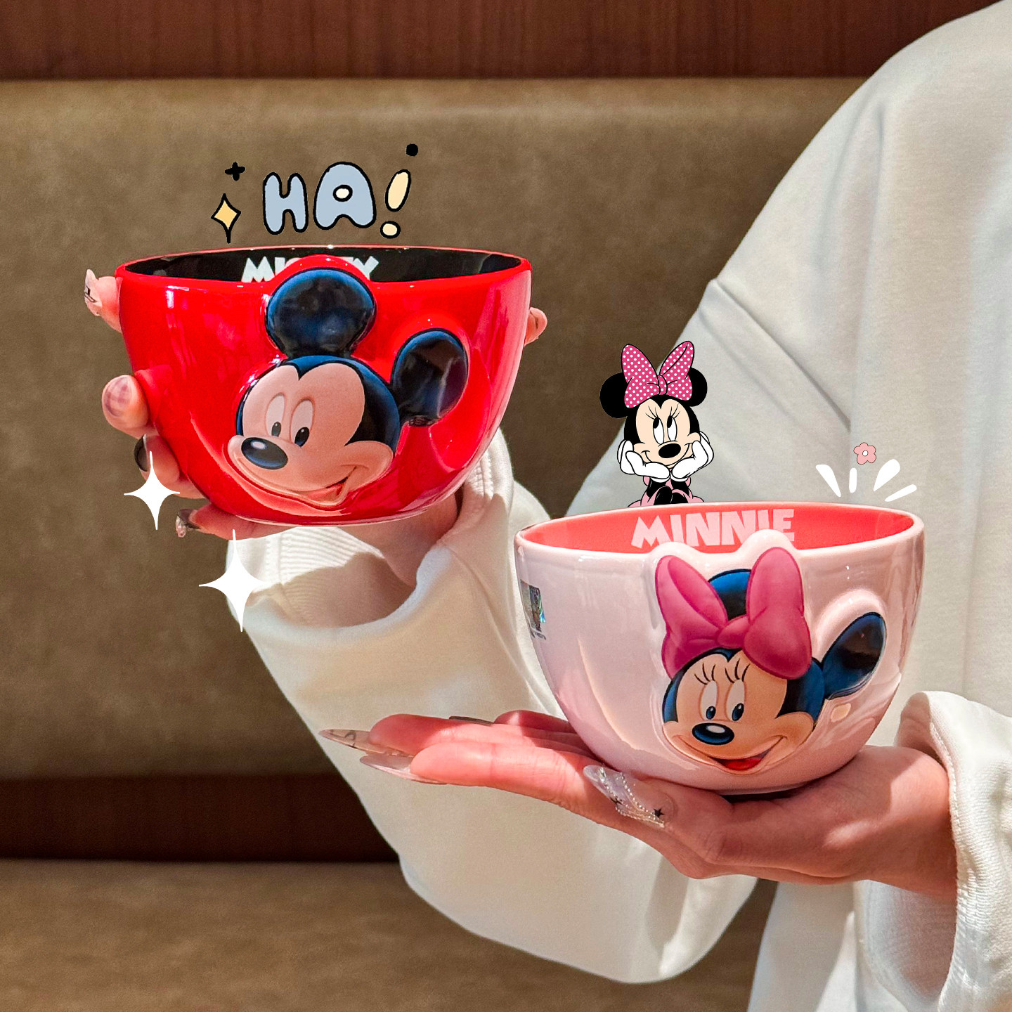 正版迪士尼陶瓷碗盘餐具情侣儿童学生家用宿舍一人食饭碗碗碟餐盘,淘宝优惠券,粉丝福利购,淘宝优惠卷