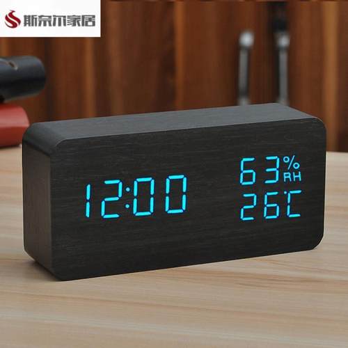 自动对时台钟智能WIFI天气预报网络电子钟桌面办公LED闹钟蓝牙日 - 图0