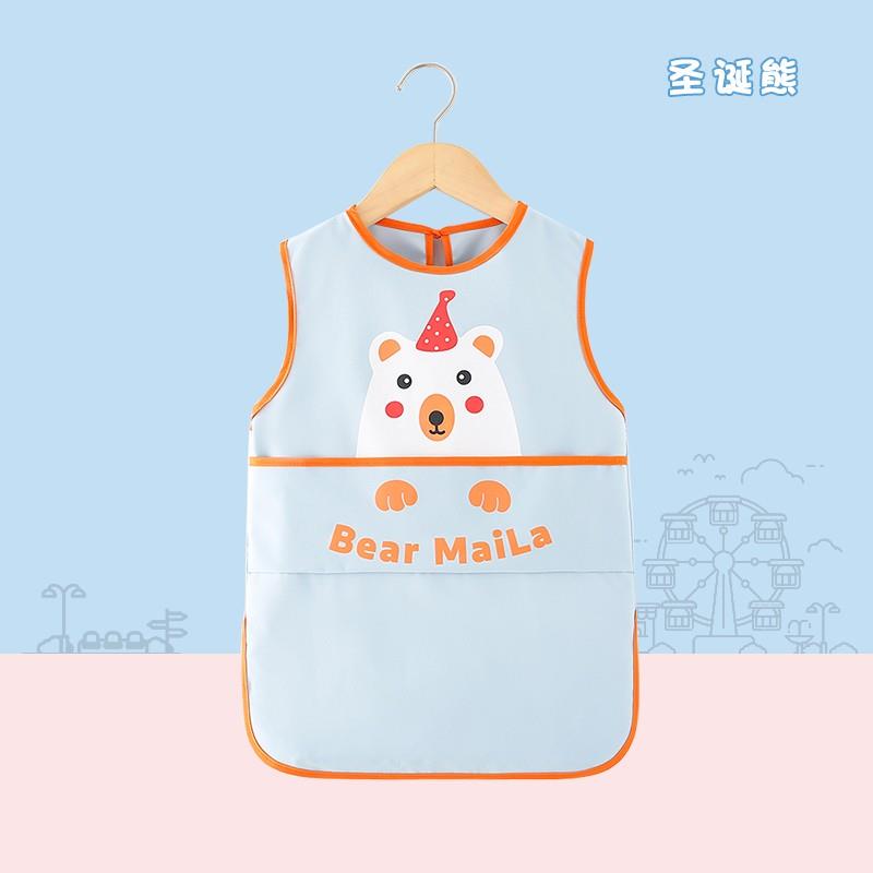 Kindergarten eating bib, anti-dirty baby coverall, children's waterproof rice pocket, reverse dressing, painting apron, child baby