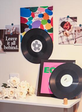 仿真黑胶唱片彩色打卡点装饰拍照道具直播间背景墙海报拍摄摆件