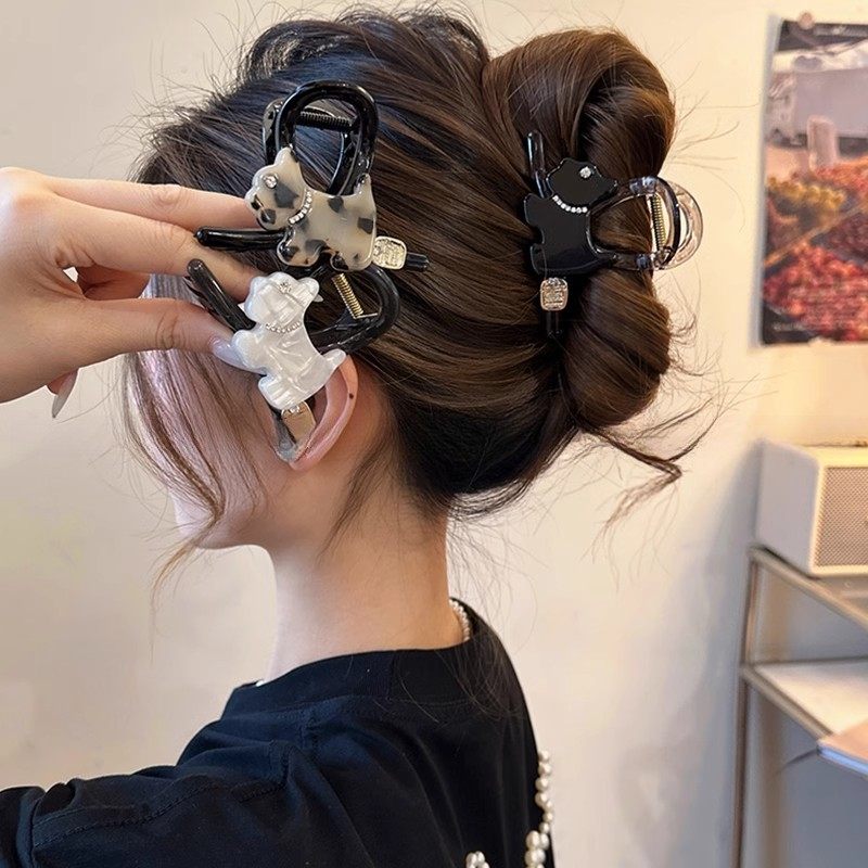 气质醋酸小狗发夹女后脑勺可爱发抓夹2025新款高级感优雅鲨鱼夹子,淘宝优惠券,粉丝福利购,淘宝优惠卷