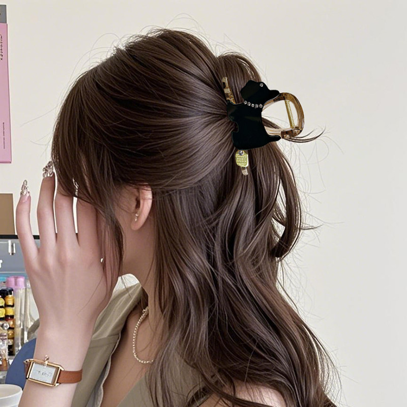 气质醋酸小狗发夹女后脑勺可爱发抓夹2025新款高级感优雅鲨鱼夹子,淘宝优惠券,粉丝福利购,淘宝优惠卷