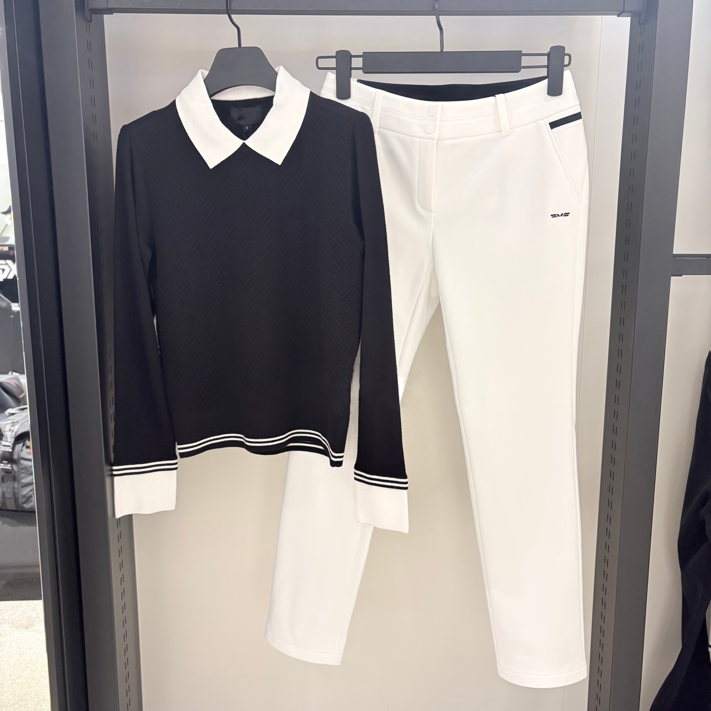 韩国高尔夫女装加绒长裤25秋冬休闲运动百搭高腰女裤字标弹力裤子 - 图1