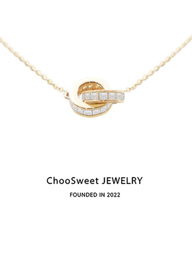 「环环相扣」ChooSweet 玫瑰金项链女款925纯银轻奢圆环项链