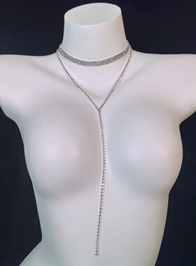 韩国气质镶钻流苏锁骨链ins风轻奢百搭项链 冷淡风高级感项饰
