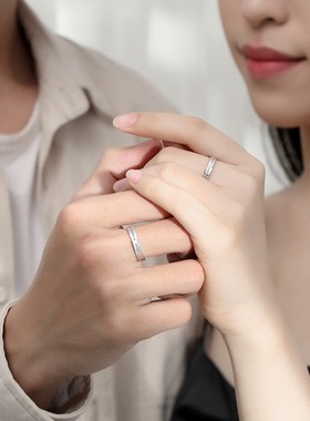 999纯银字母情侣对戒2025爆款