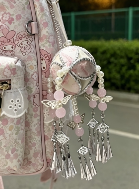 【四季平安】壮锦十二瓣绣球挂件