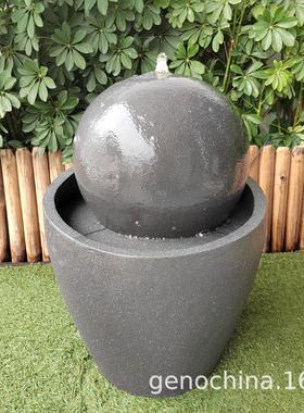 仿石头感简约室内户外公园庭院景观流水生财现代风喷泉摆件-3