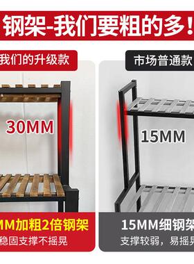 铁艺阶梯花架可移动多肉花架子阳台置物架多层客厅落地式实木带轮