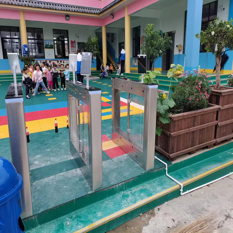 Community swing gate fully automatic pedestrian intelligent construction site tripod turnstile campus acrylic induction door access control attendance gate machine