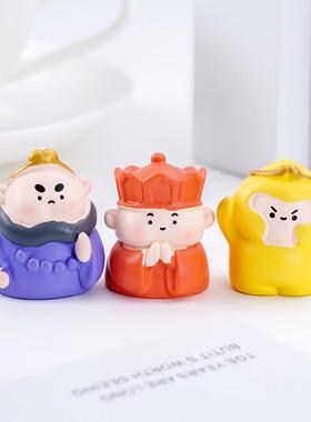 可爱胖胖西游记悟空师徒四人公仔 diy装饰品挂配件桌面车载小摆件