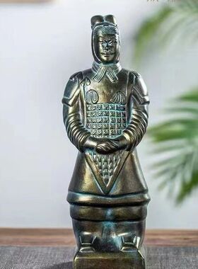 景德镇陶瓷创意酒瓶2.5斤装复古仿青铜兵马俑将军像仿青铜酒瓶