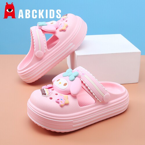 abckids儿童洞洞鞋女童拖鞋夏季新款凉拖宝宝防滑软底女孩沙滩鞋 - 图1