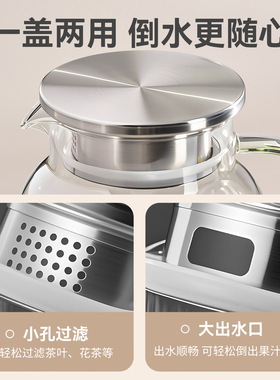 GIANXI捷安玺刻度冷水壶耐高温玻璃泡茶壶家用餐厅果饮茶水壶扎壶