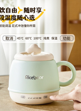便携式电热牛奶神器办公室一人养生杯家用多功能炖煮一体早餐杯