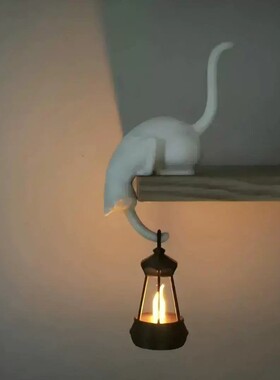 猫咪灯笼挂钩玄关桌面钥匙收纳
