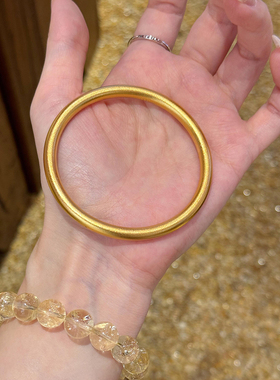 实心金包银素圈手镯不掉色送女友