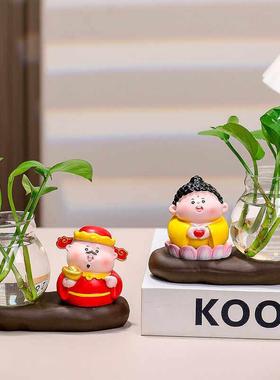 【小人退退退！】驱魔钟馗防小人办公室工位装饰桌面花瓶招财摆件