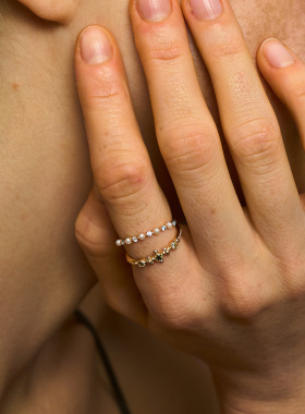 渐变彩锆镀18k金镀金戒指