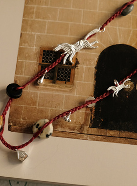 木屋小马红绳项链马年手链