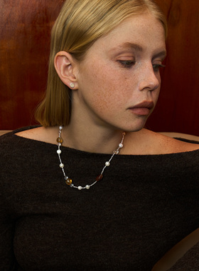 回忆片段｜黄水晶碎银珍珠项链