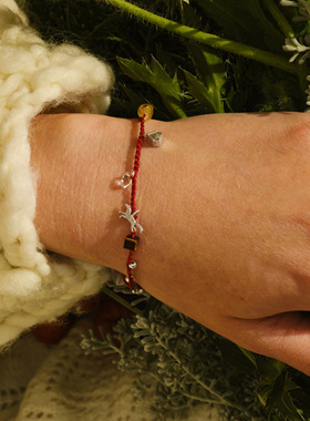 木屋小马红绳项链马年手链