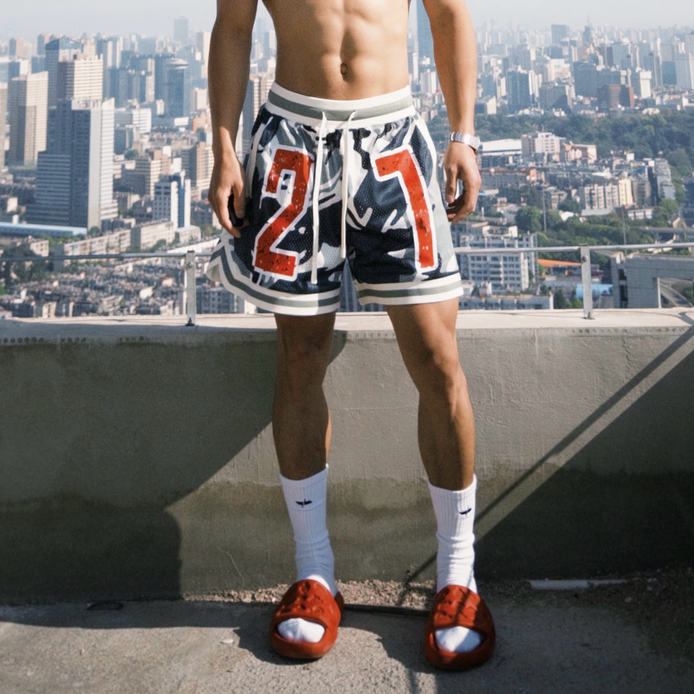 PTOFF 夏季复古美式运动抽绳迷彩薄款四分潮流休闲宽松百搭短裤男,淘宝优惠券,粉丝福利购,淘宝优惠卷