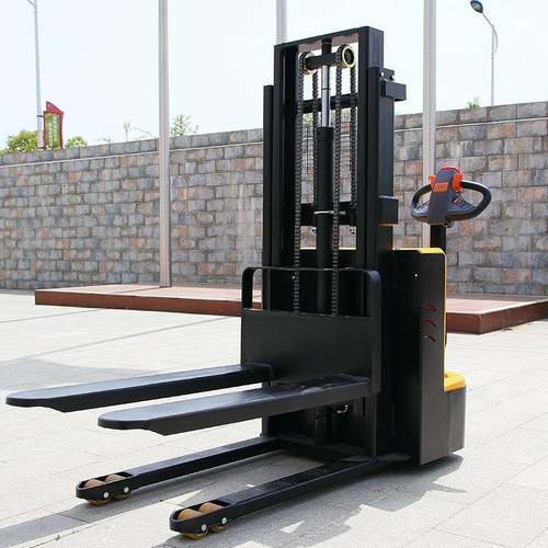 厂家直供步行式液压搬运堆高机堆垛机全电动搬运升高叉车堆高车 - 图0