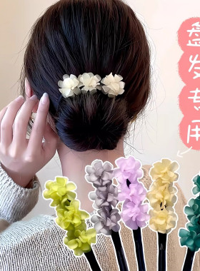 盘发棒丸子头神器新款丸子头花苞头气质压克力发饰新升级款绣球