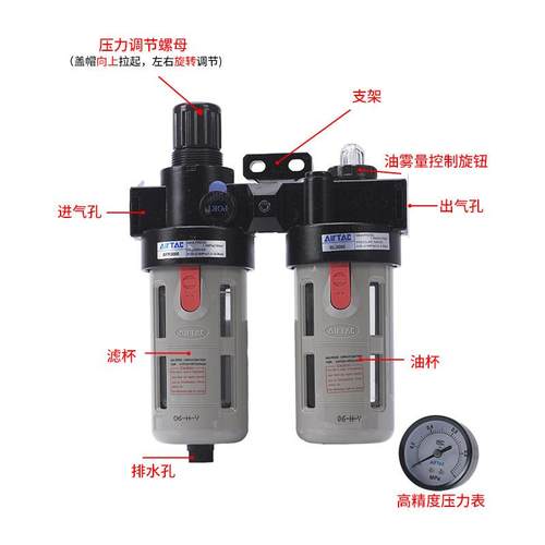 亚德客气源二联件BFC2000 3000/4000A1空气调压过滤器油水分离器 - 图1