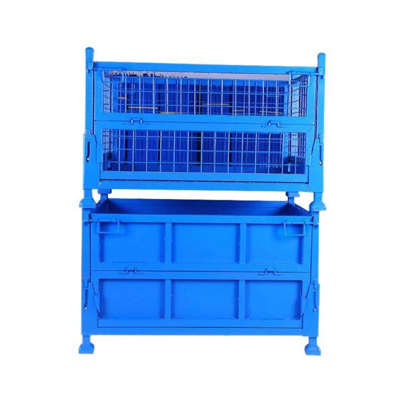 厂家金属周转箱重型金属镂空可调节仓储收纳箱式托盘折叠网箱 - 图3