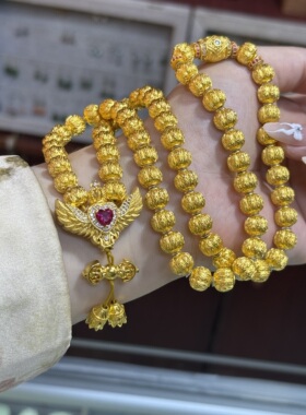 金包银项串女南瓜珠圆珠新款项链