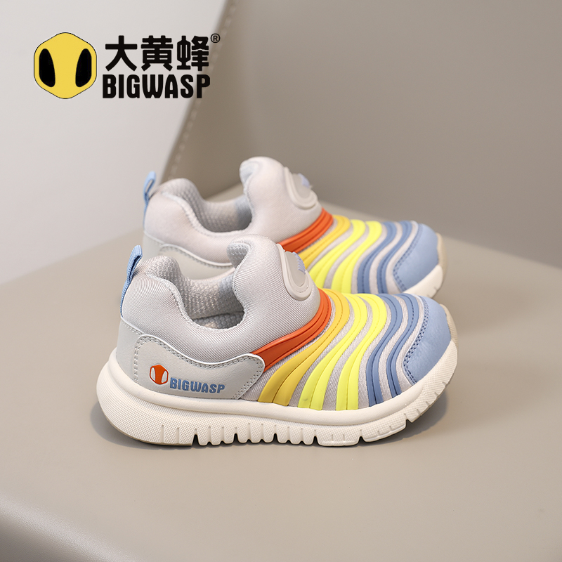 大黄蜂男童鞋子毛毛虫鞋2025新款春秋季男孩宝宝儿童一脚蹬运动鞋 - 图2