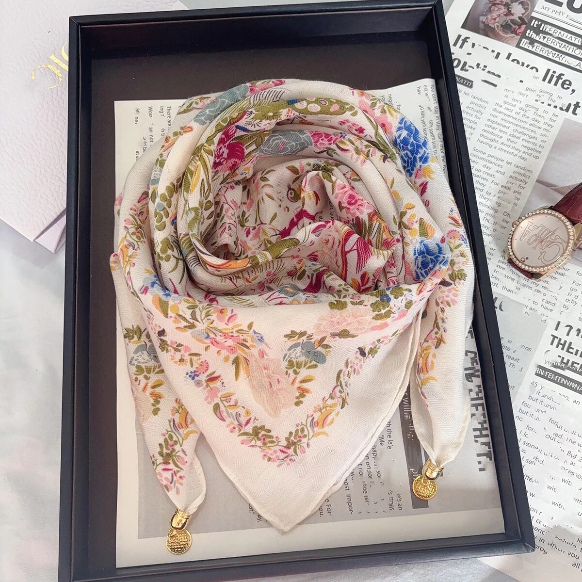 百变磁扣丝巾女项链懒人围巾吊坠方巾棉麻围脖护颈三角巾百搭领巾,淘宝优惠券,粉丝福利购,淘宝优惠卷
