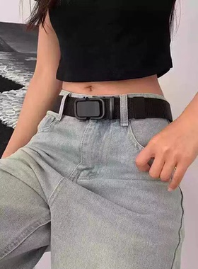 男士尼龙免打孔自动扣帆布腰带