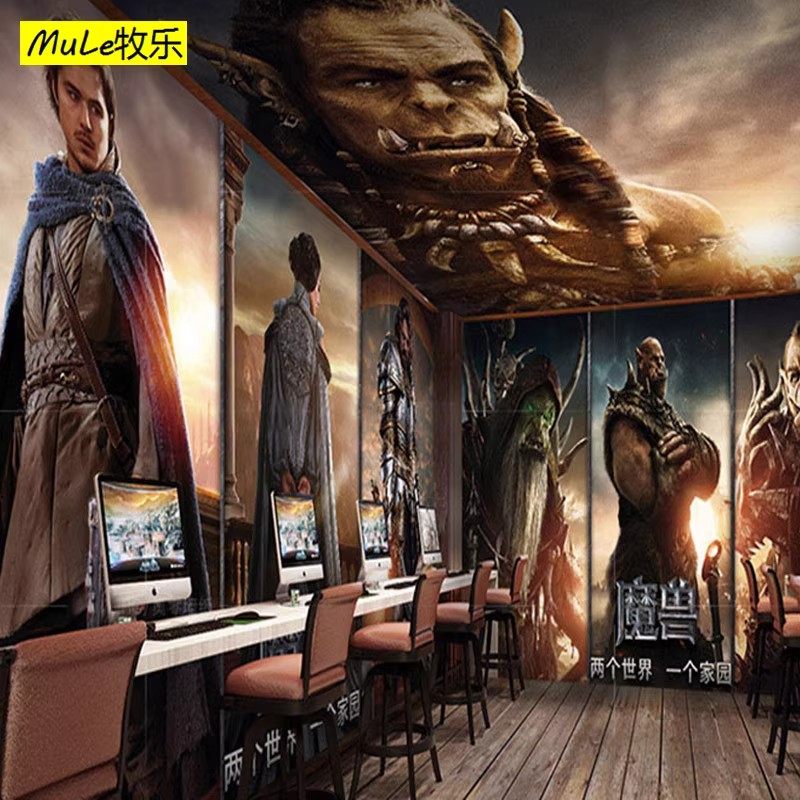 网吧网咖背景墙纸立体魔兽壁布ktv包厢酒吧壁画影院个性壁纸墙布,淘宝优惠券,粉丝福利购,淘宝优惠卷