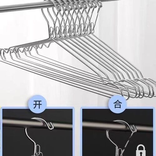 防风衣架防掉落吹落固定扣室外户外不锈钢晾晒实心家用挂衣服架子 - 图3