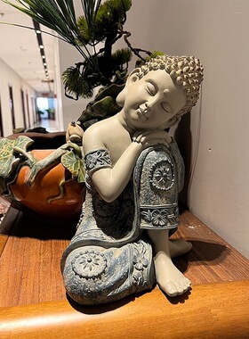 禅意坐姿睡佛摆件庭院花园坐佛