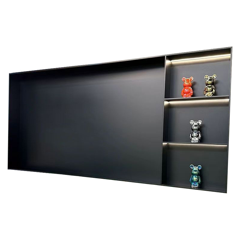 成品不锈钢电视机壁龛嵌入式客厅65寸75寸85寸电视金属框展示书柜,淘宝优惠券,粉丝福利购,淘宝优惠卷