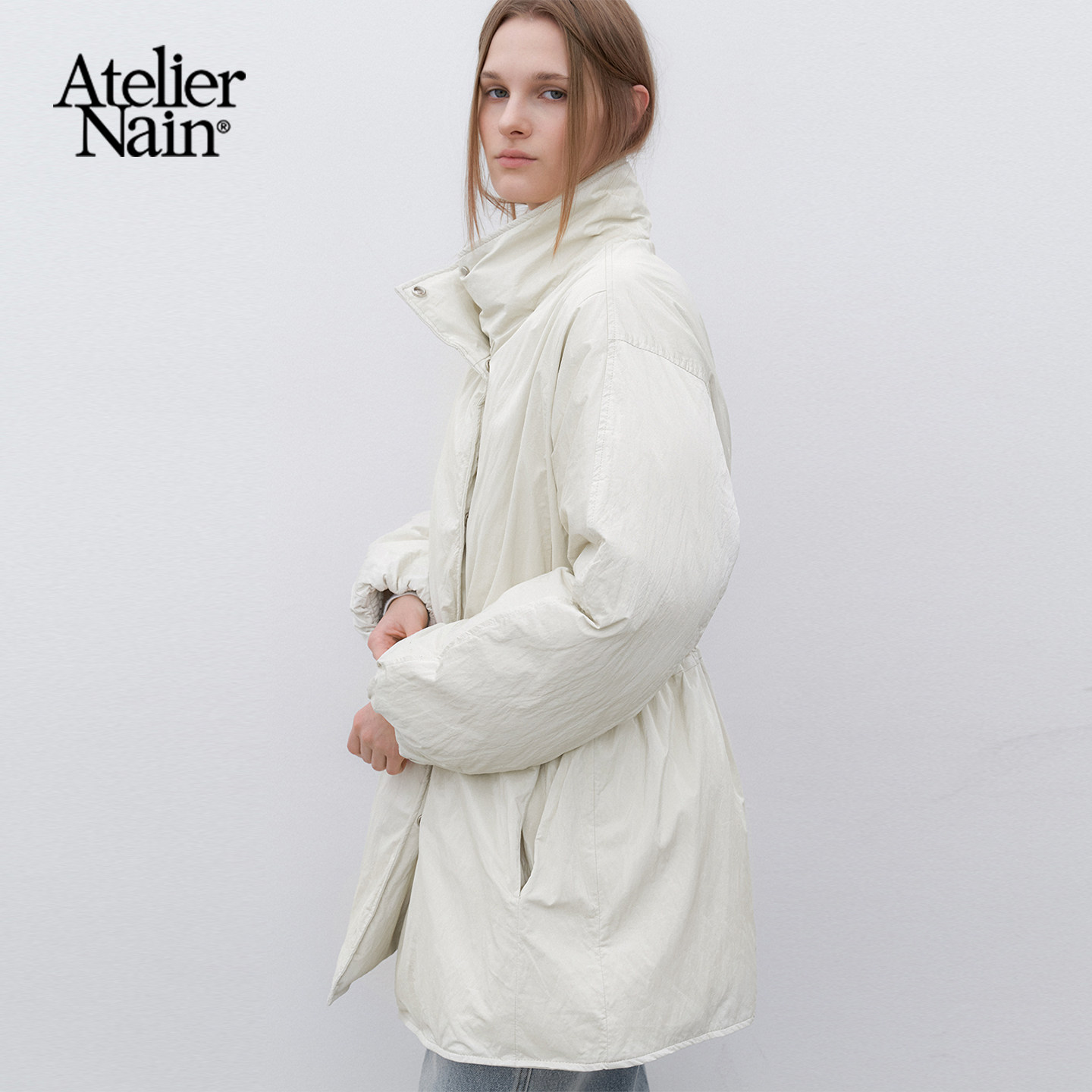 Atelier Nain2025年冬季新款棉服韩版收腰显瘦亮面保暖夹克外套女,淘宝优惠券,粉丝福利购,淘宝优惠卷